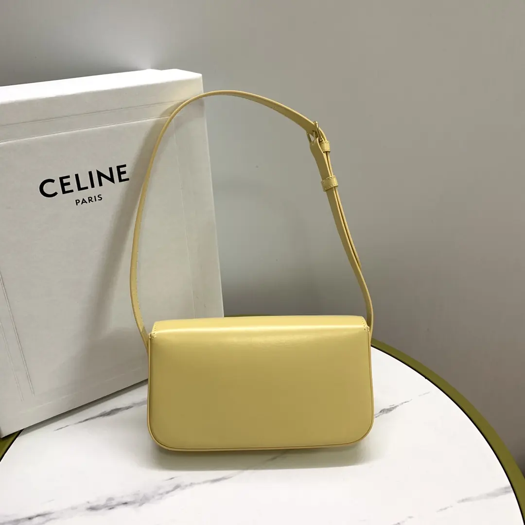 Celine Style Beige Leather Shoulder Bag Lookbook Reference image 3