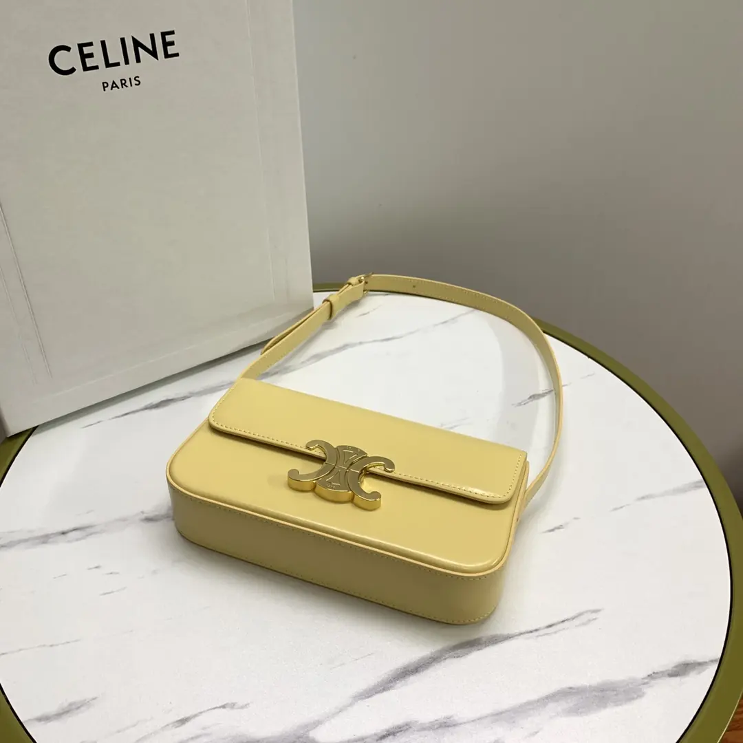 Celine Style Beige Leather Shoulder Bag Lookbook Reference image 4