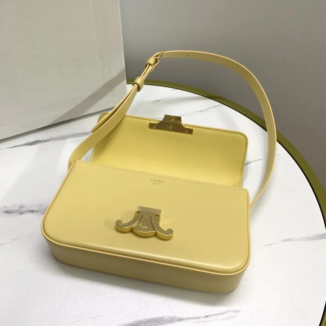 Celine Style Beige Leather Shoulder Bag Lookbook Reference image 6