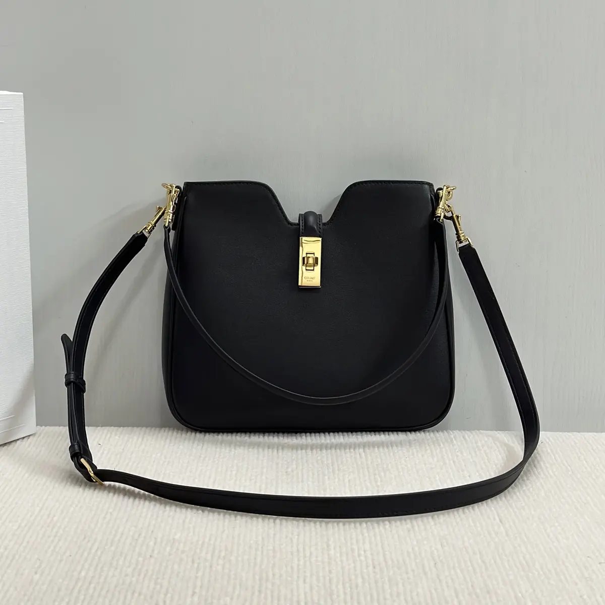 Celine Style Black Leather Hobo Bag Bags Hobo Bag detail image 1 from source 719956