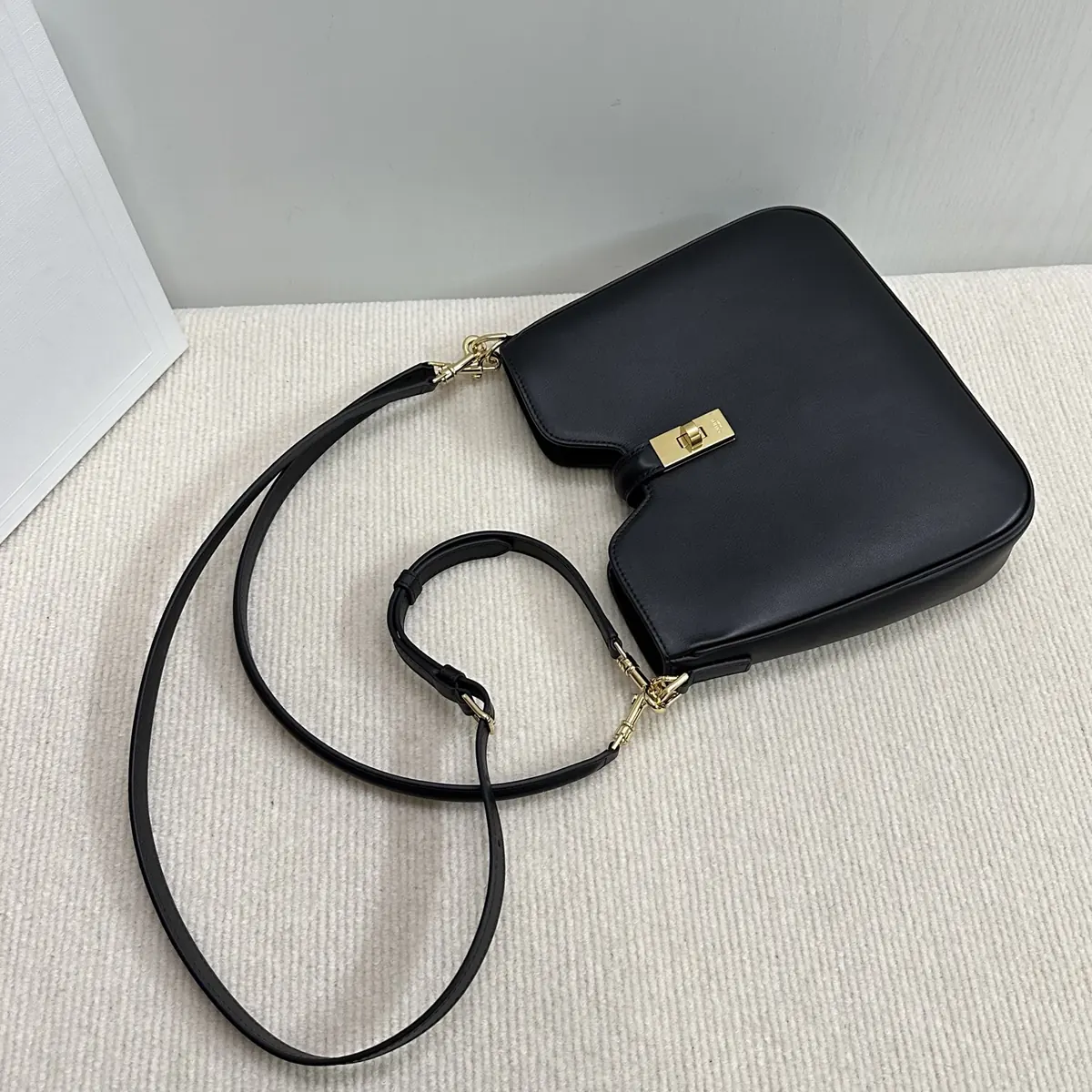 Celine Style Black Leather Hobo Bag Bags Hobo Bag detail image 6 from source 719956