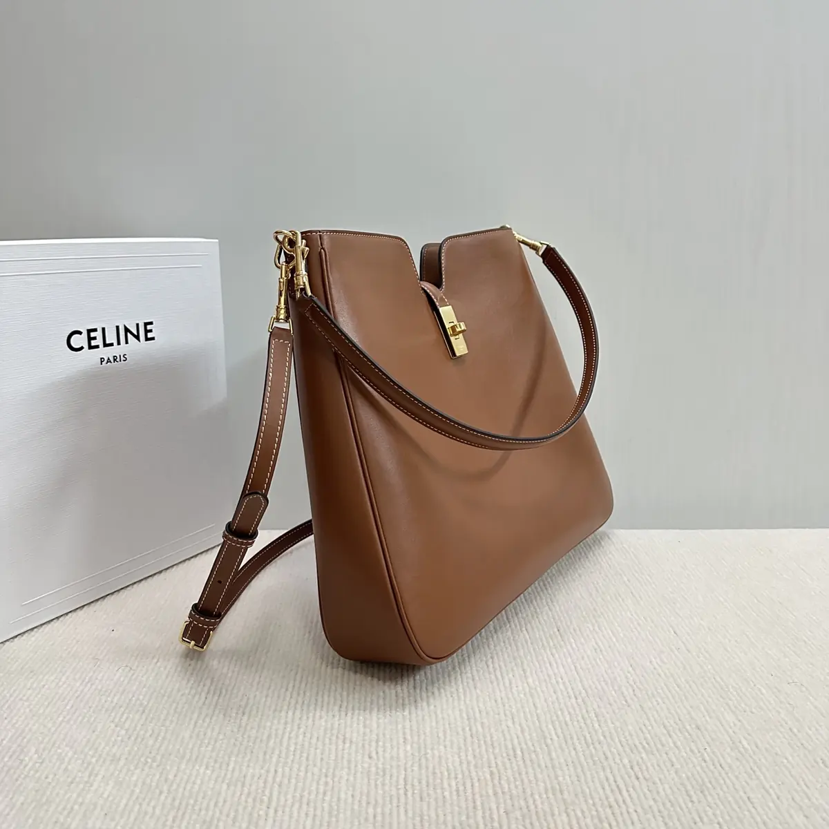 Celine Style Black Leather Hobo Bag Bags Hobo Bag detail image 5 from source 719957