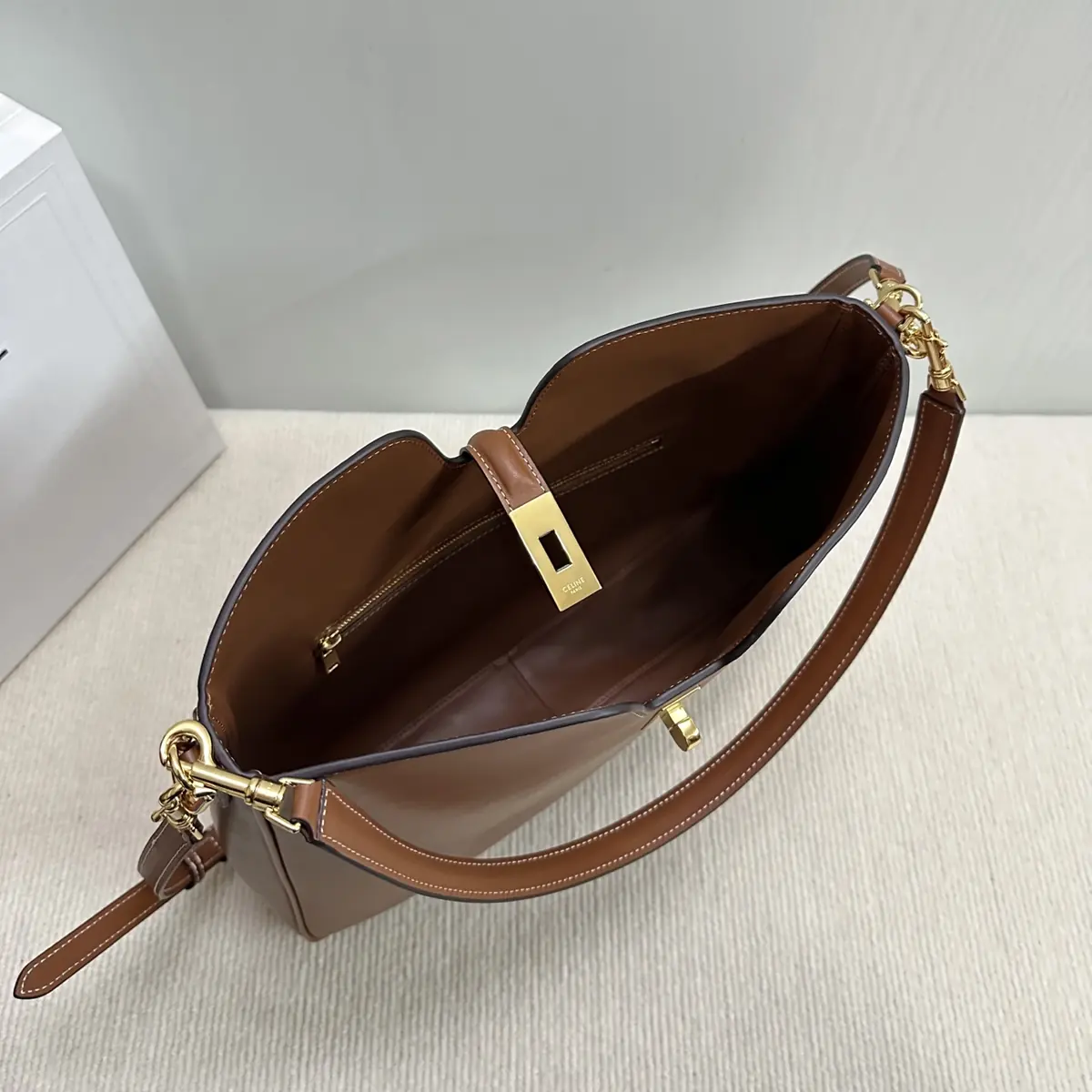 Celine Style Black Leather Hobo Bag Bags Hobo Bag detail image 6 from source 719957