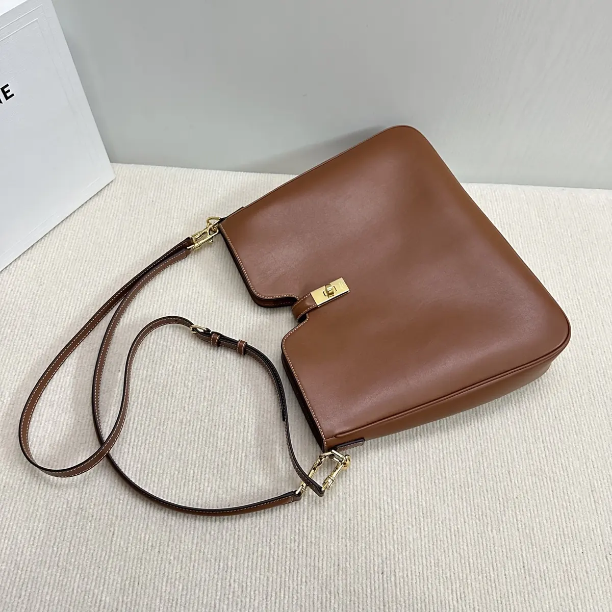 Celine Style Black Leather Hobo Bag Bags Hobo Bag detail image 7 from source 719957