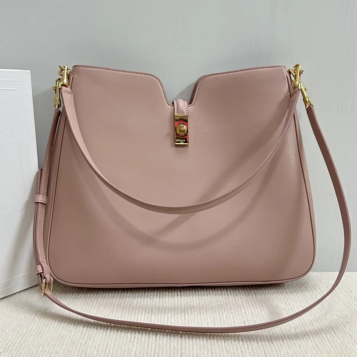 Celine Style Black Leather Hobo Bag Bags Hobo Bag detail image 1 from source 719963