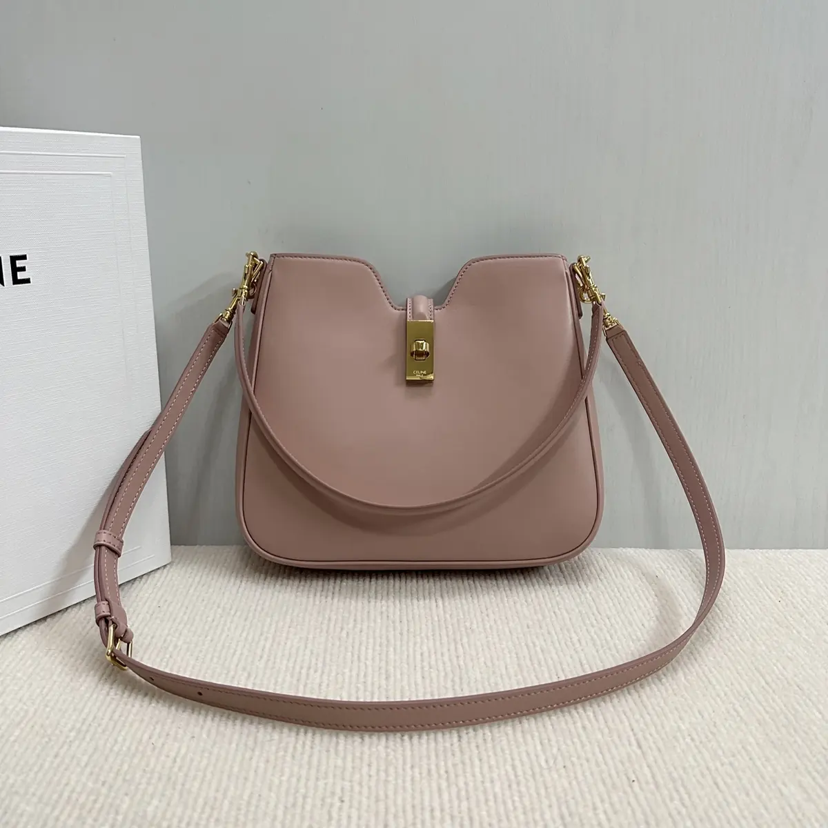 Celine Style Black Leather Hobo Bag Bags Hobo Bag detail image 1 from source 719964