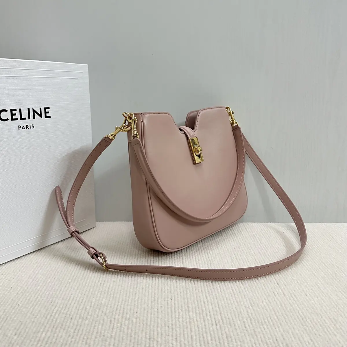 Celine Style Black Leather Hobo Bag Bags Hobo Bag detail image 2 from source 719964