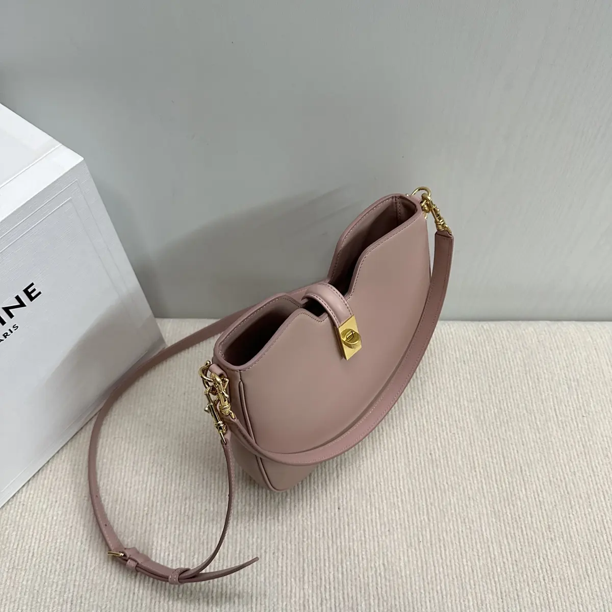Celine Style Black Leather Hobo Bag Bags Hobo Bag detail image 6 from source 719964
