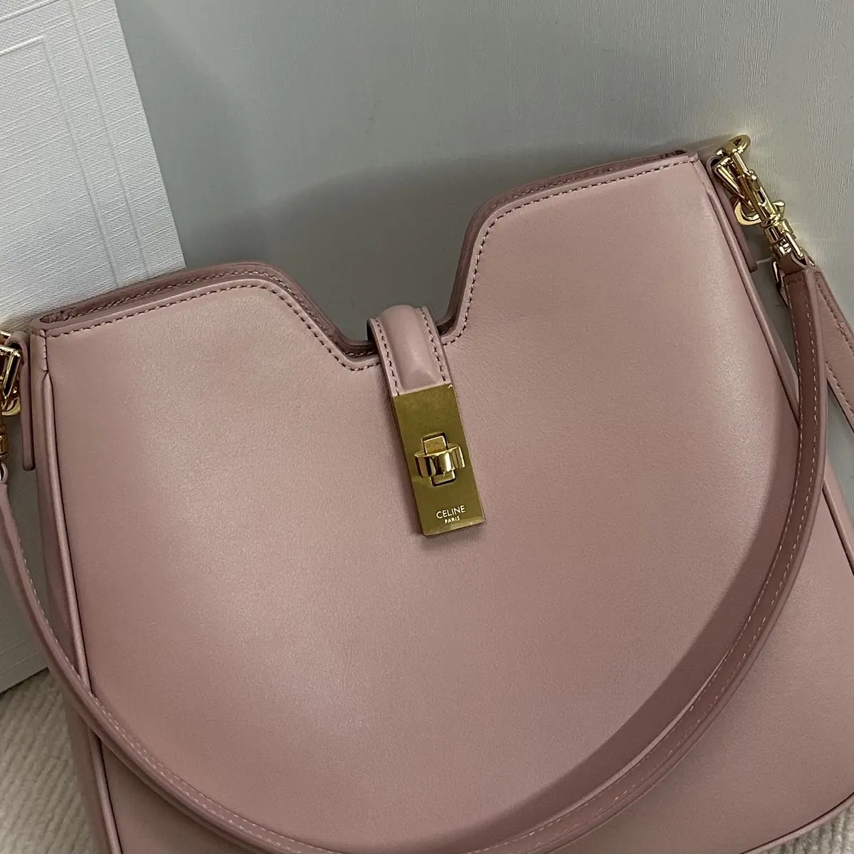 Celine Style Black Leather Hobo Bag Bags Hobo Bag detail image 7 from source 719964