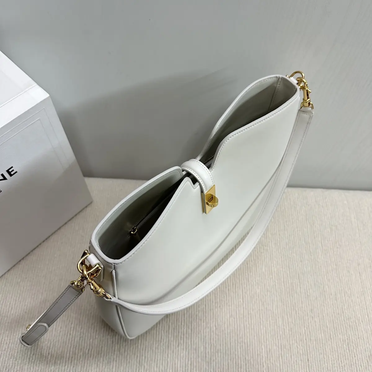 Celine Style Black Leather Hobo Bag Bags Hobo Bag detail image 6 from source 719965