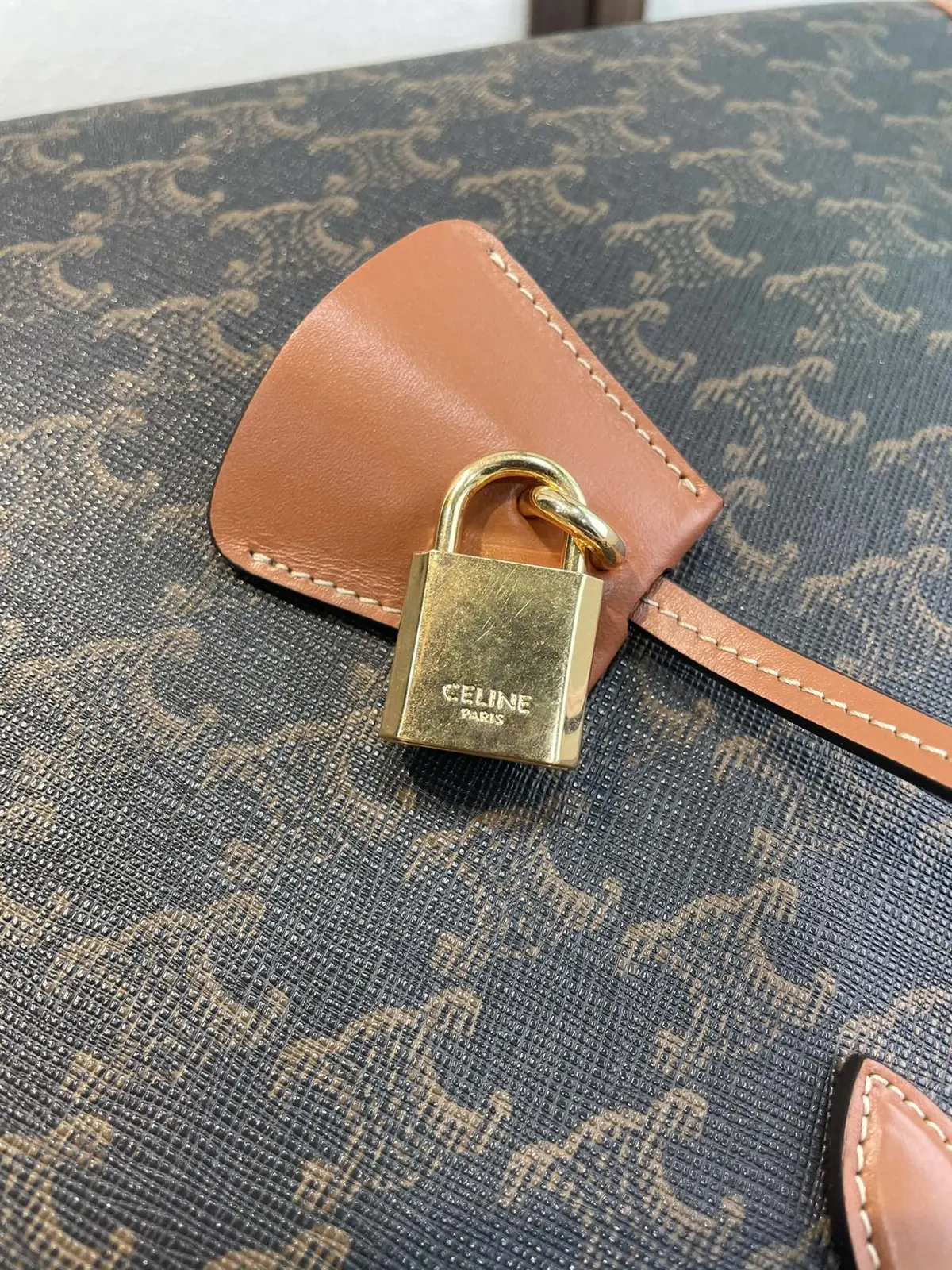 Celine Style Brown Leather Tote Bag Bags Tote Bag detail image 5 from source 720029