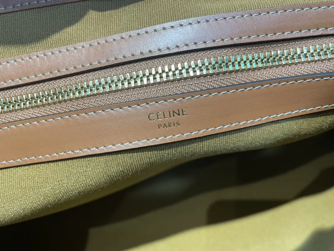 Celine Style Brown Leather Tote Bag Bags Tote Bag detail image 6 from source 720029