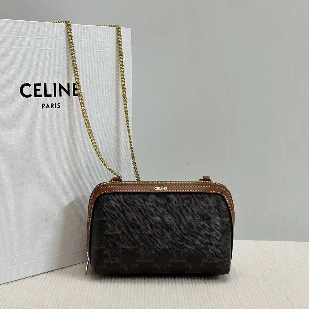 Celine Style Brown Leather Wallet Lookbook Reference image 1