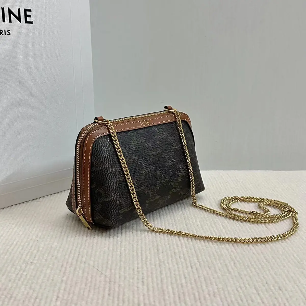 Celine Style Brown Leather Wallet Lookbook Reference image 2