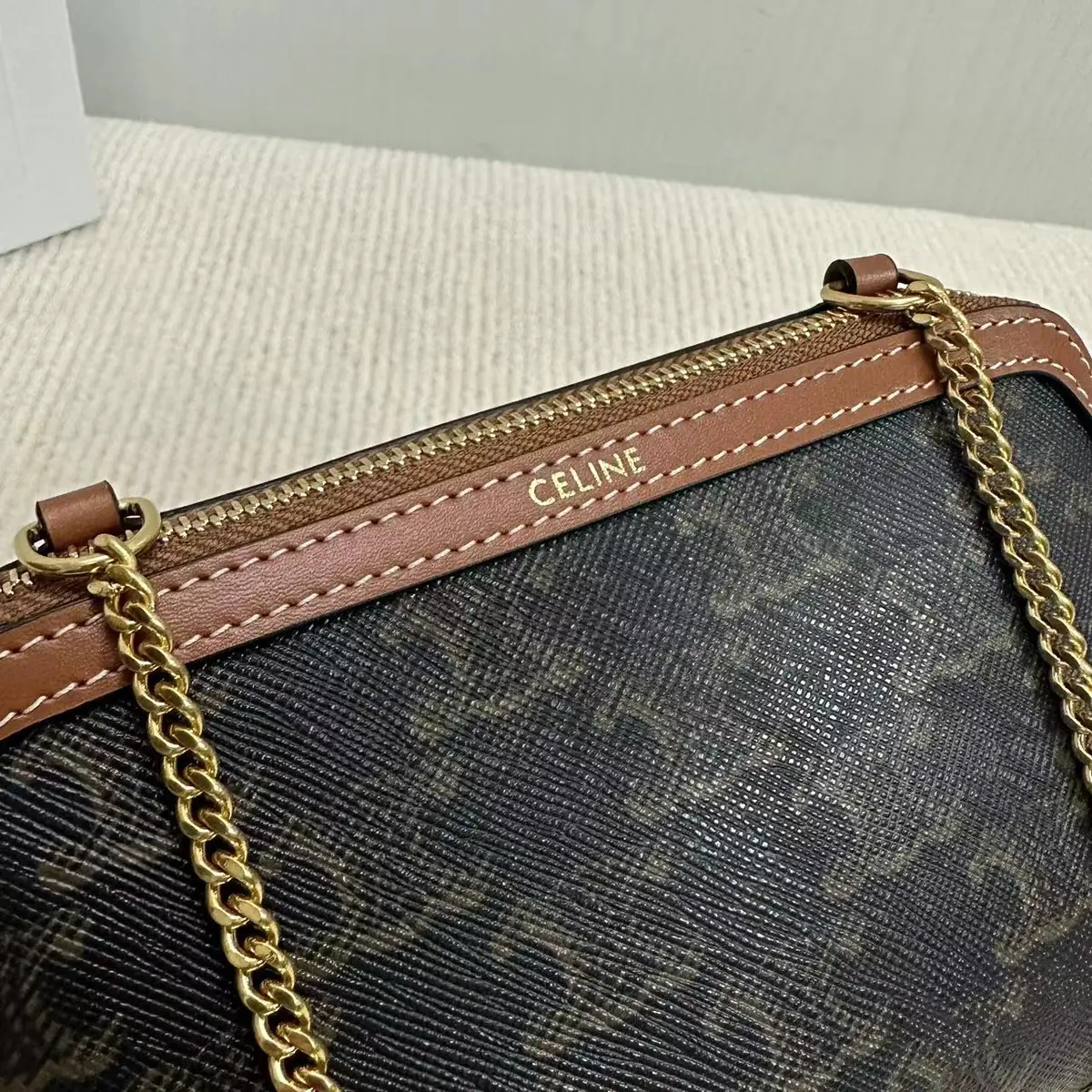 Celine Style Brown Leather Wallet Lookbook Reference image 4