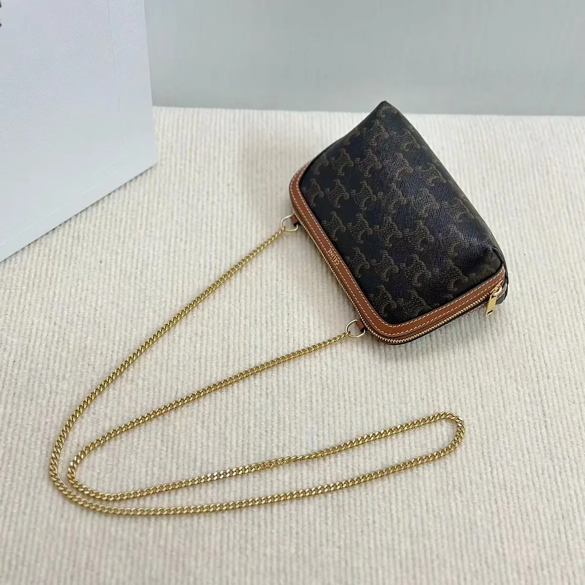 Celine Style Brown Leather Wallet Lookbook Reference image 6