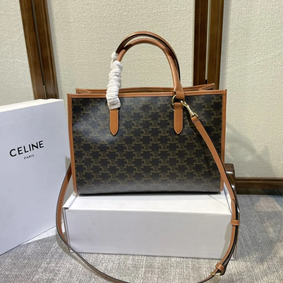 Celine Style Brown Tote Bag Bags Tote Bag detail image 3 from source 720028