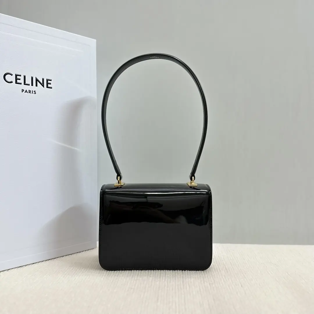 Celine Style Gold Leather Shoulder Bag Lookbook Reference image 3