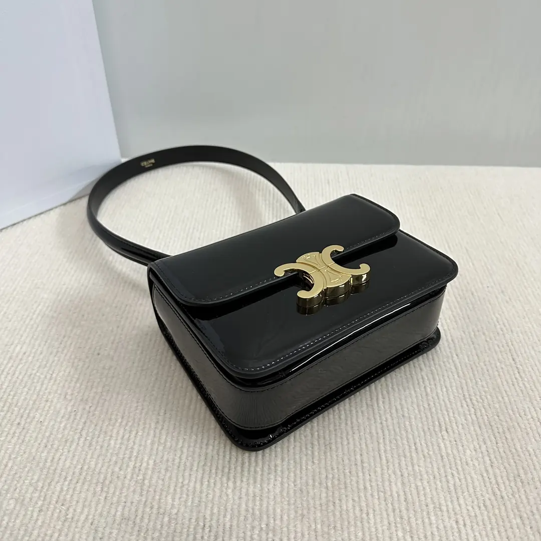 Celine Style Gold Leather Shoulder Bag Lookbook Reference image 4
