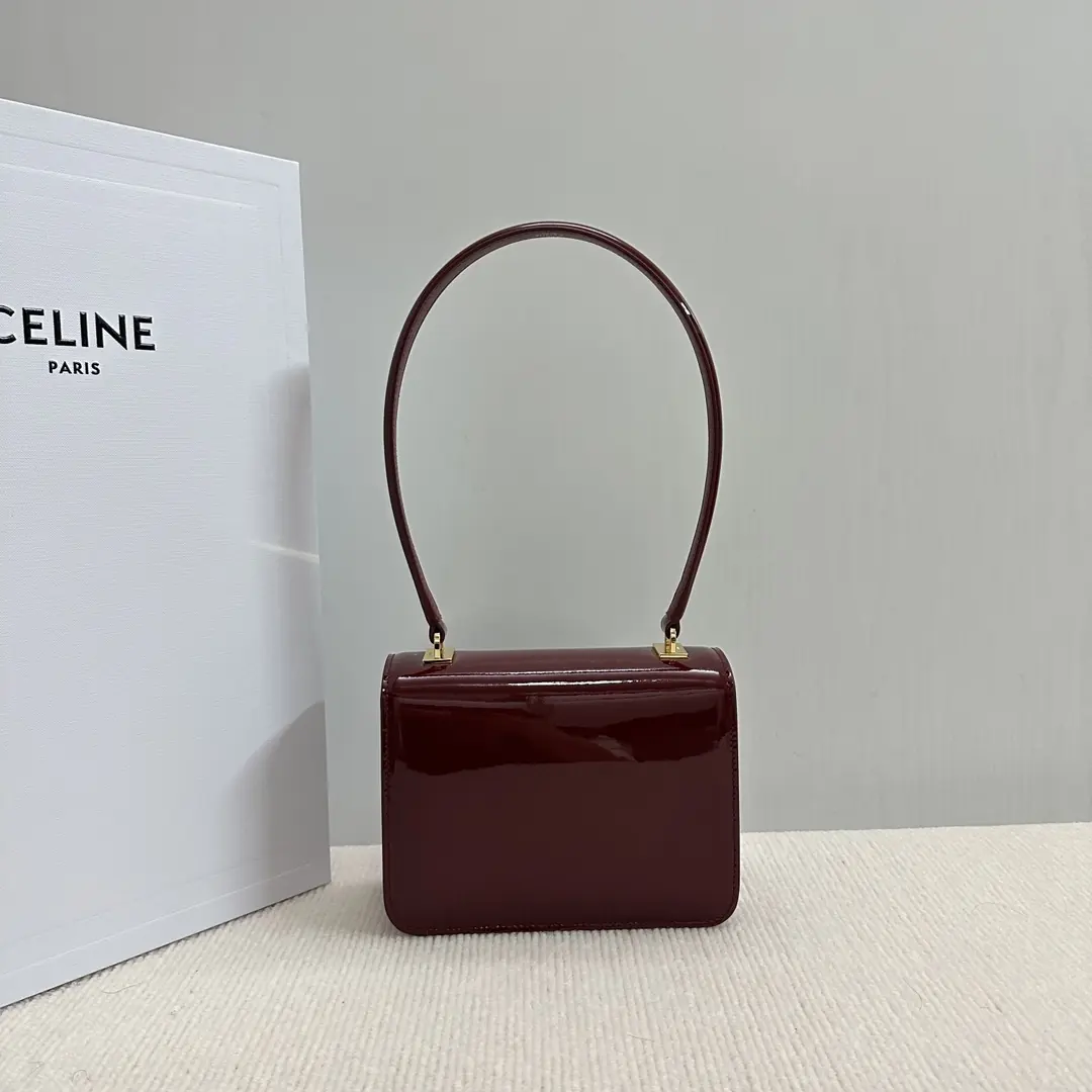 Celine Style Gold Leather Shoulder Bag Lookbook Reference image 2