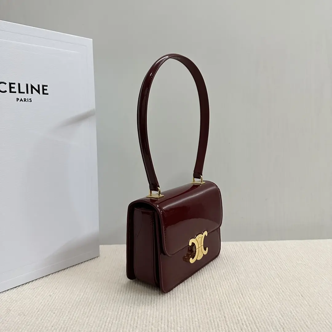 Celine Style Gold Leather Shoulder Bag Lookbook Reference image 3