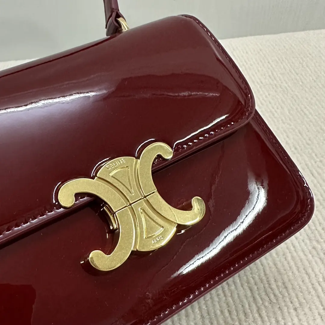 Celine Style Gold Leather Shoulder Bag Lookbook Reference image 5