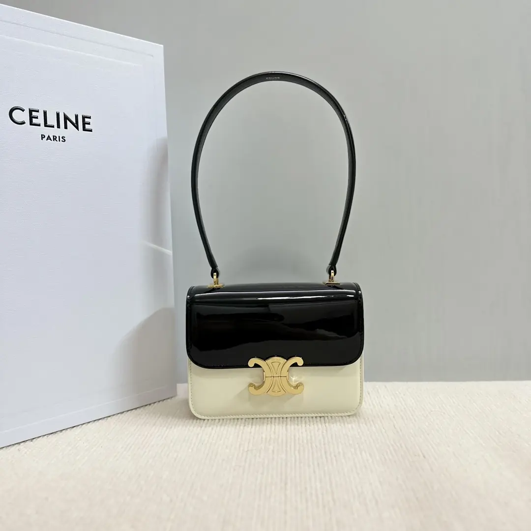 Celine Style Gold Leather Shoulder Bag Lookbook Reference image 1