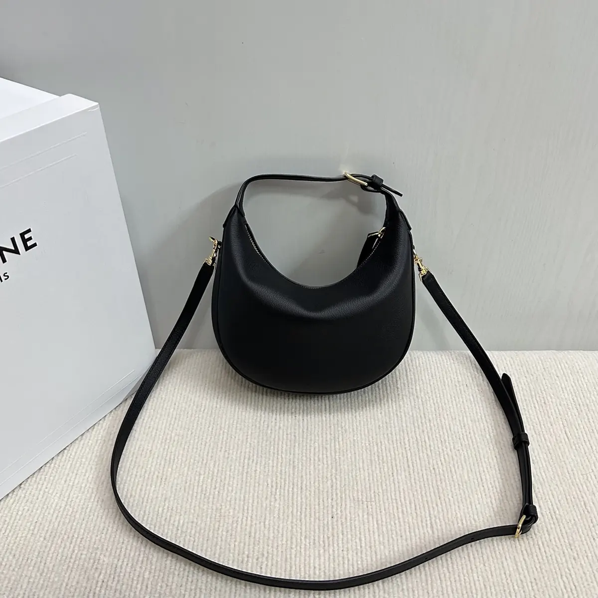 Celine Style Leather Hobo Bag Lookbook Reference image 2