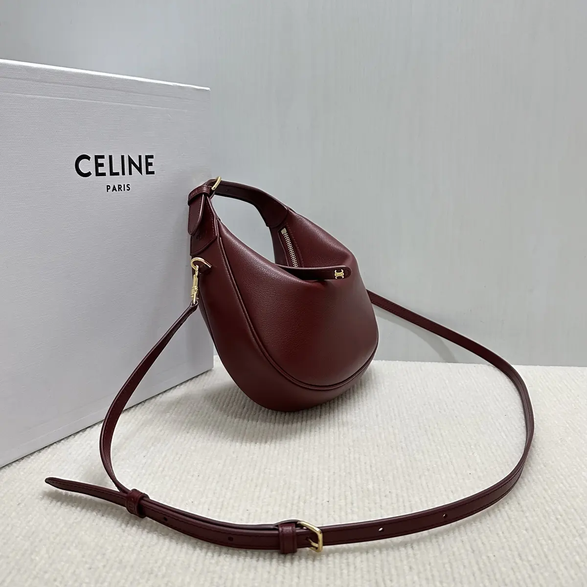 Celine Style Leather Hobo Bag Lookbook Reference image 3