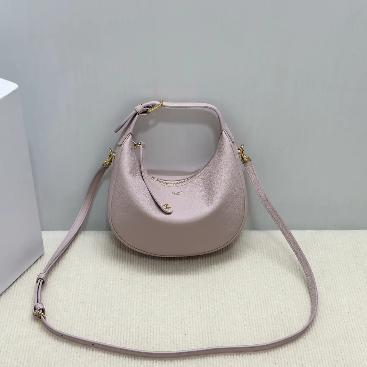 Celine Style Leather Hobo Bag Lookbook Reference image 1