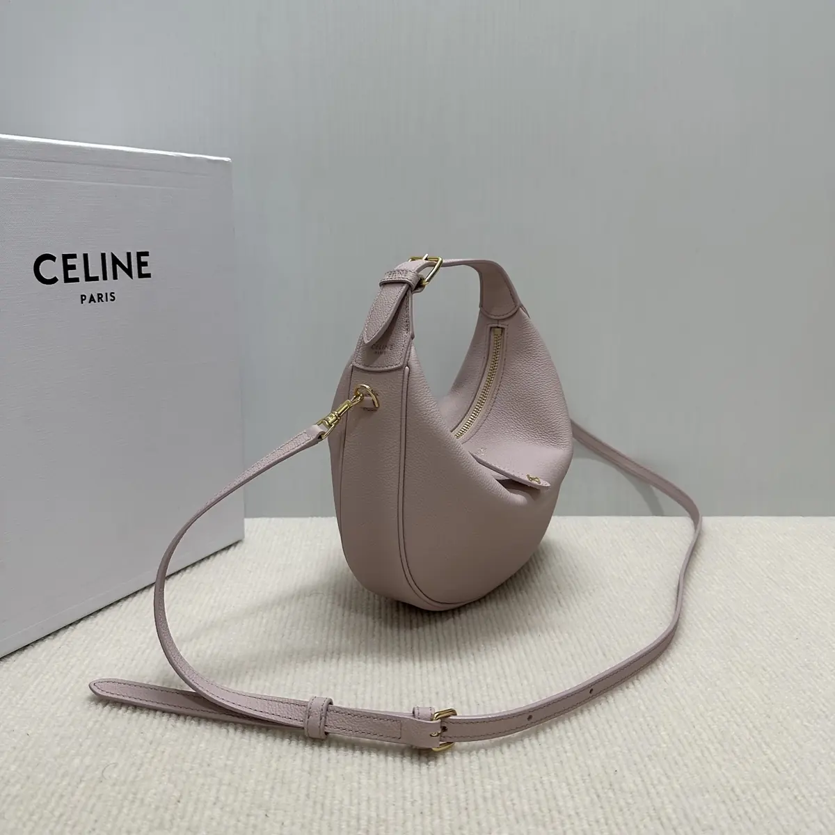 Celine Style Leather Hobo Bag Lookbook Reference image 3