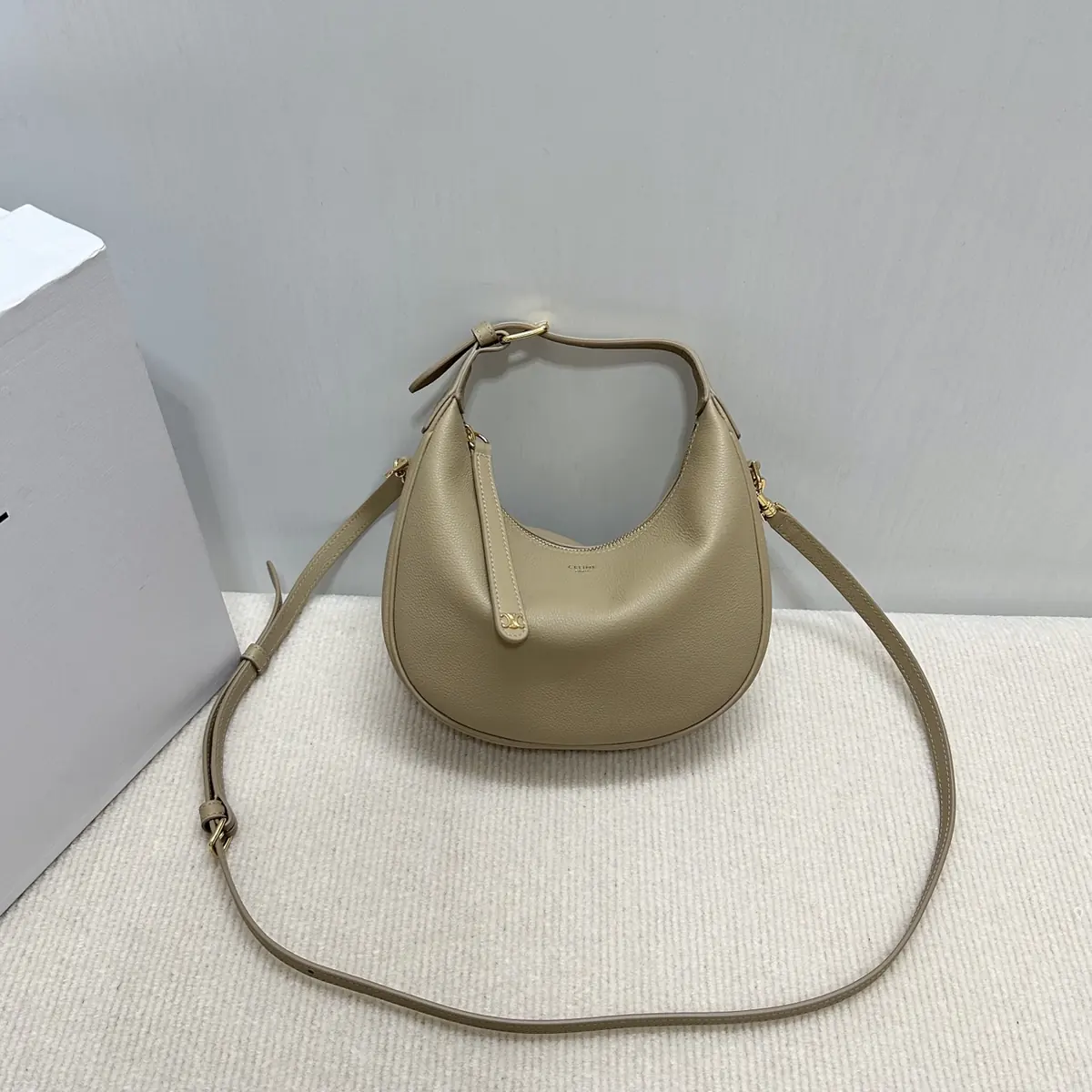 Celine Style Leather Hobo Bag Lookbook Reference image 1