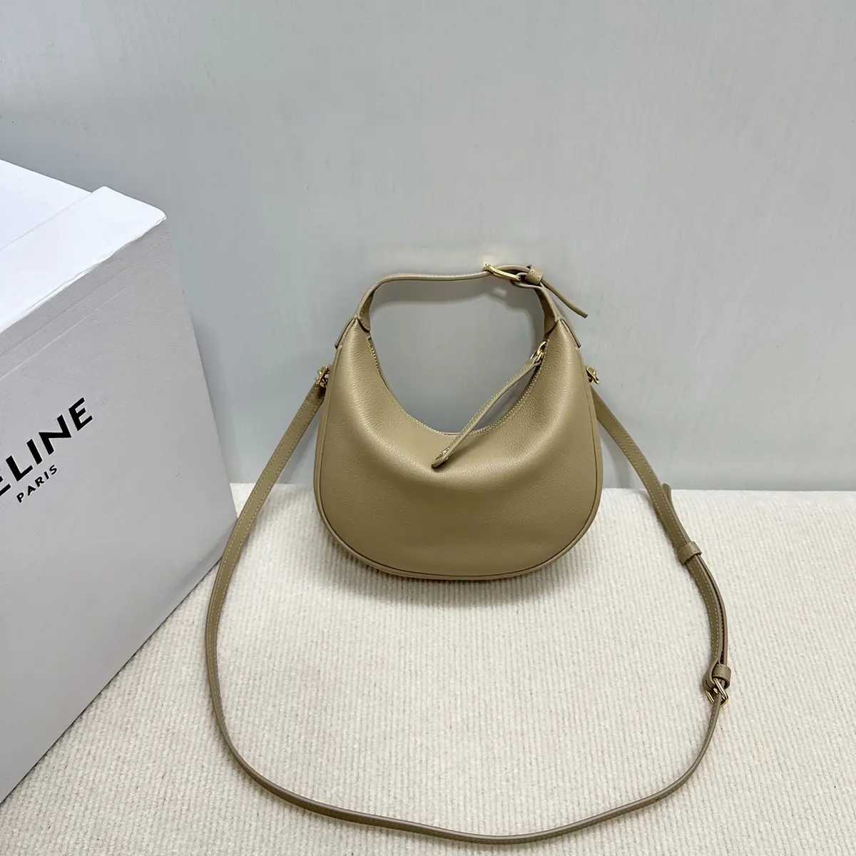 Celine Style Leather Hobo Bag Lookbook Reference image 2