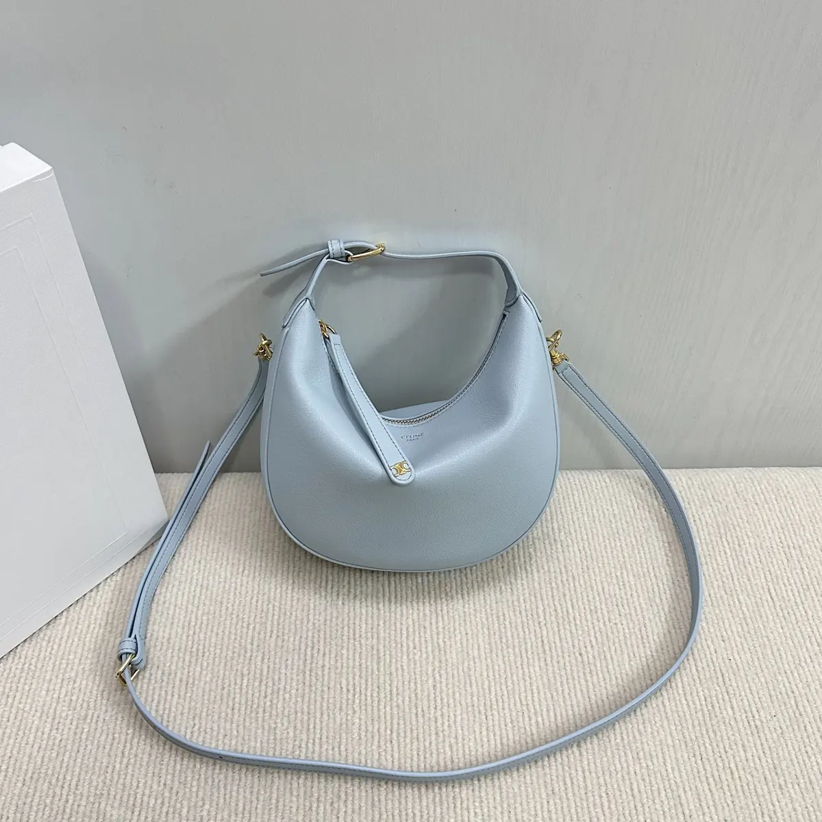 Celine Style Leather Hobo Bag Lookbook Reference image 1
