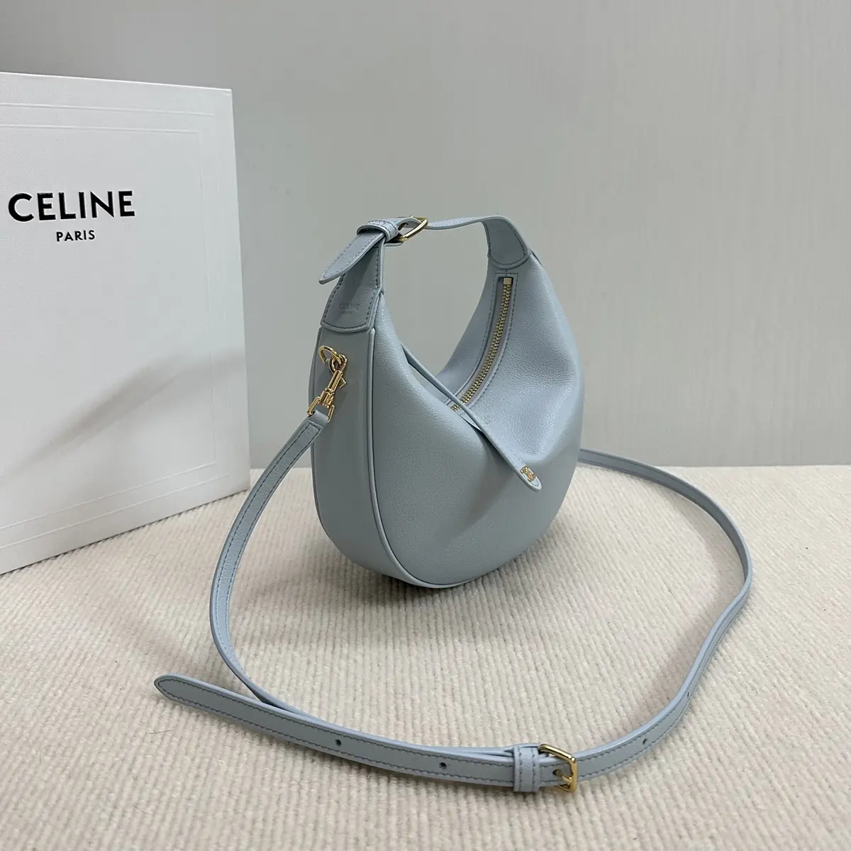 Celine Style Leather Hobo Bag Lookbook Reference image 2