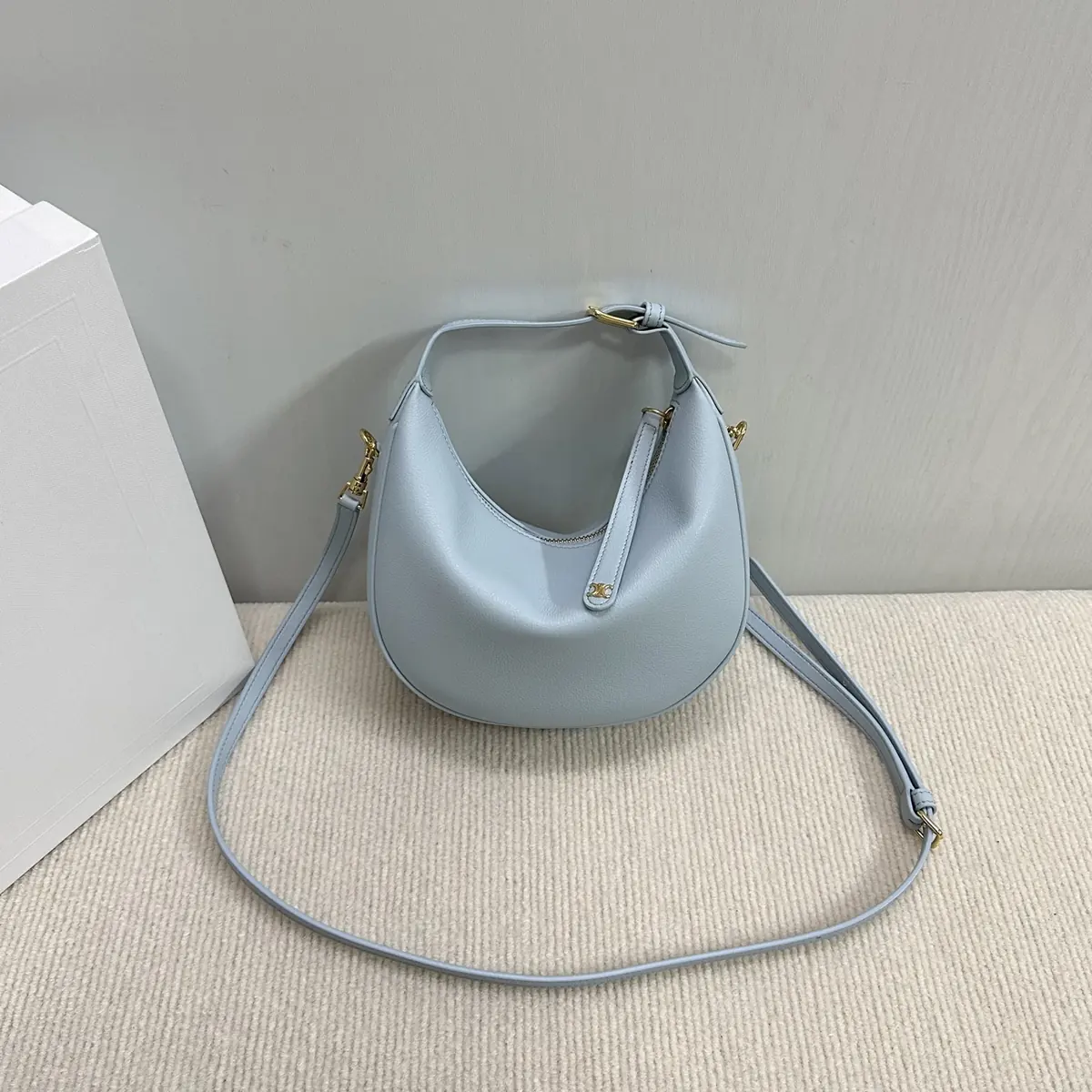 Celine Style Leather Hobo Bag Lookbook Reference image 3