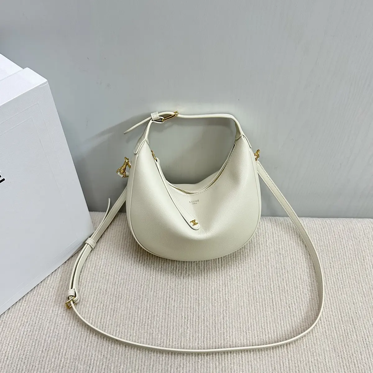Celine Style Leather Hobo Bag Lookbook Reference image 1