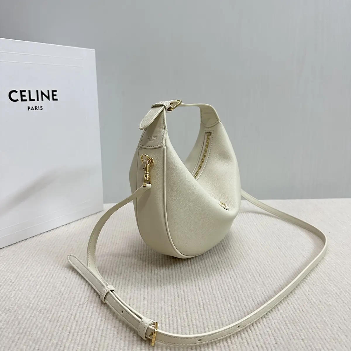 Celine Style Leather Hobo Bag Lookbook Reference image 3