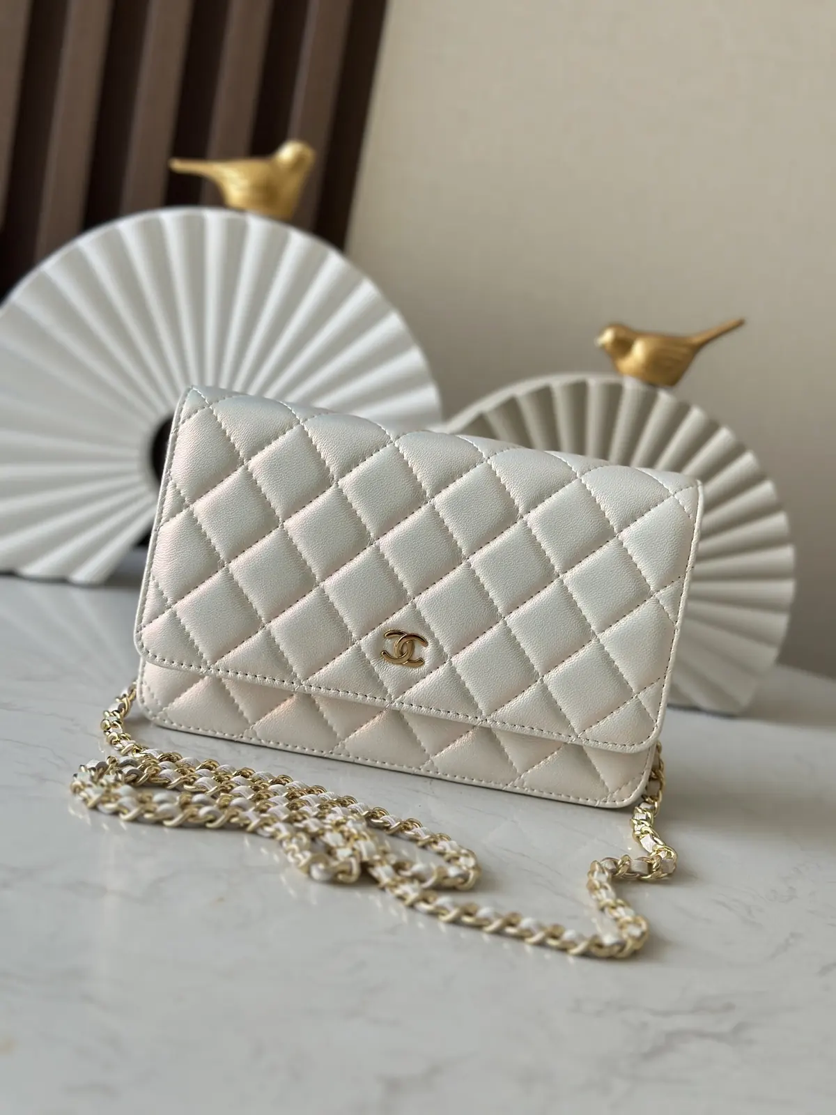 Chanel Style Beige Leather Wallet Lookbook Reference image 1
