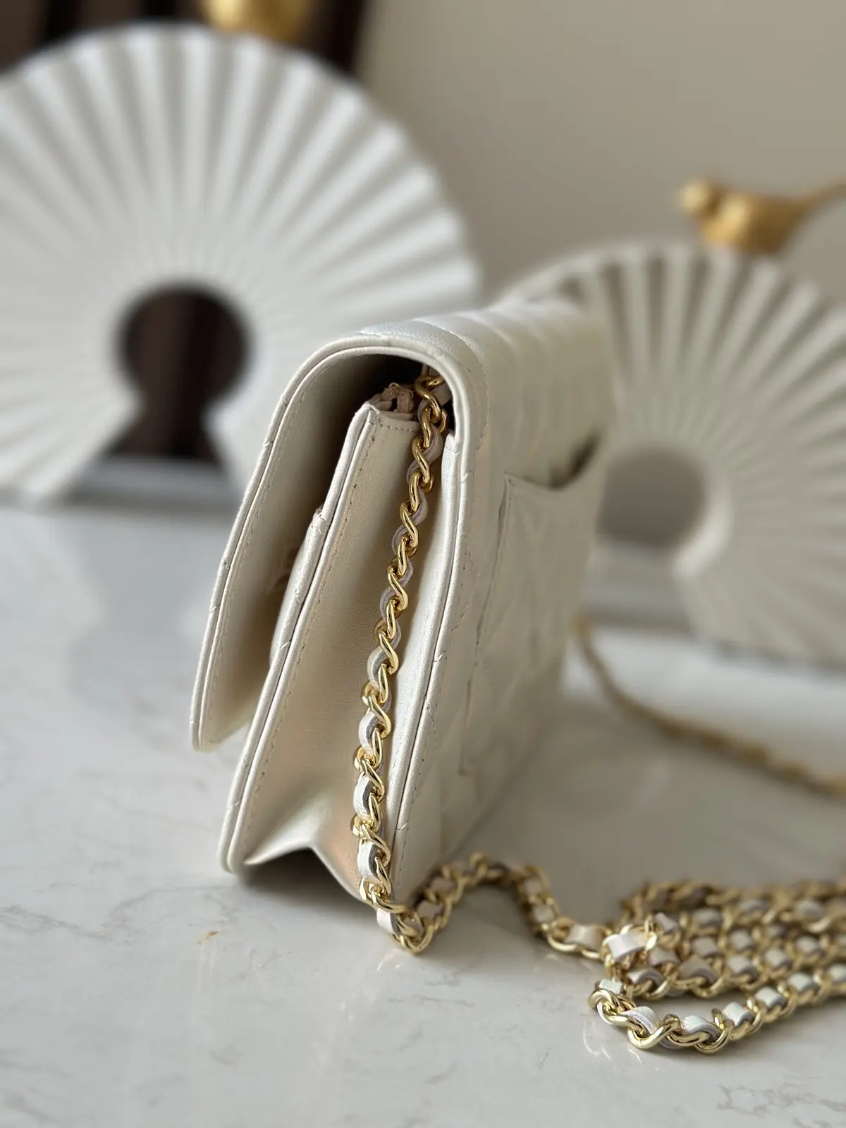 Chanel Style Beige Leather Wallet Lookbook Reference image 2
