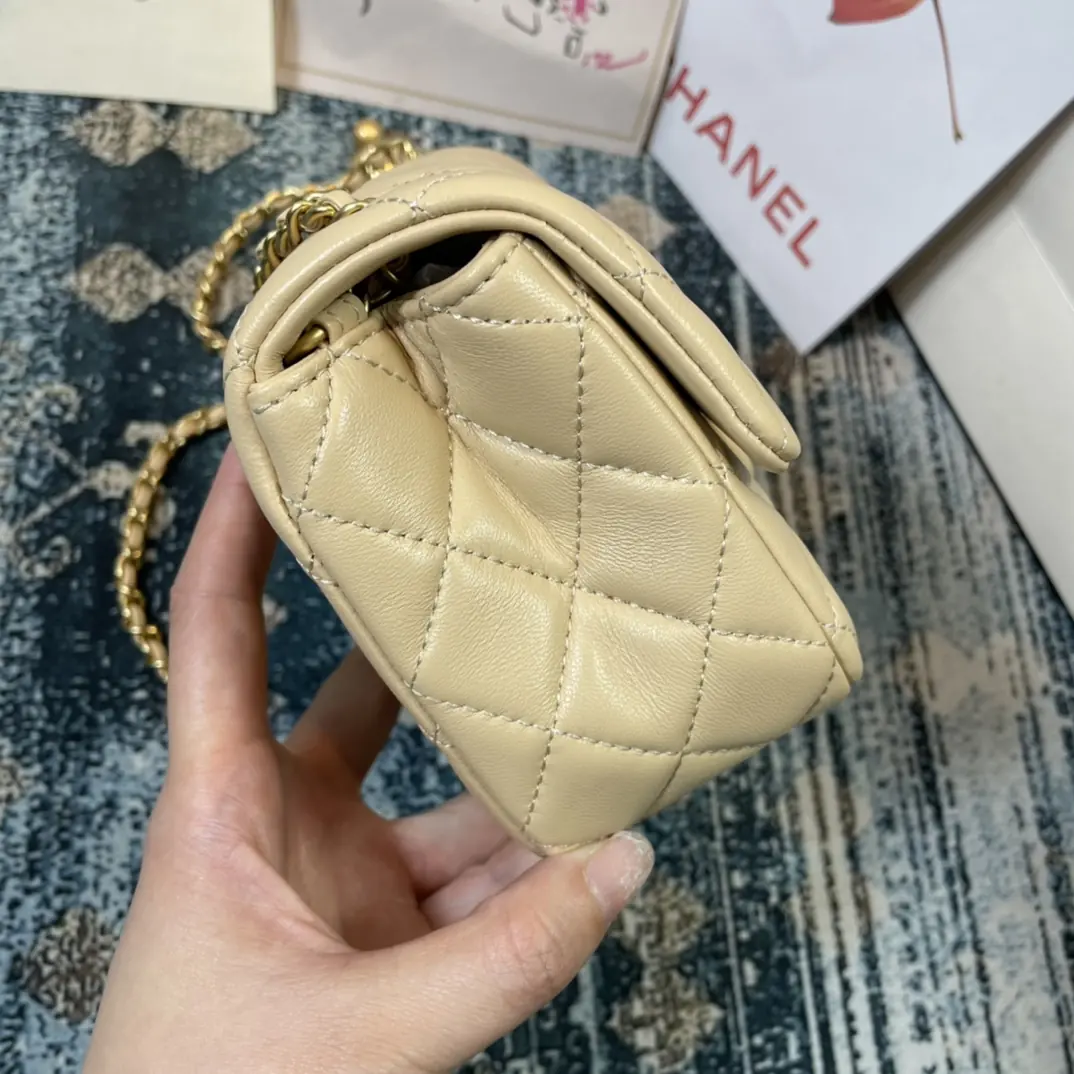 Chanel Style Beige Shoulder Bag Lookbook Reference image 3