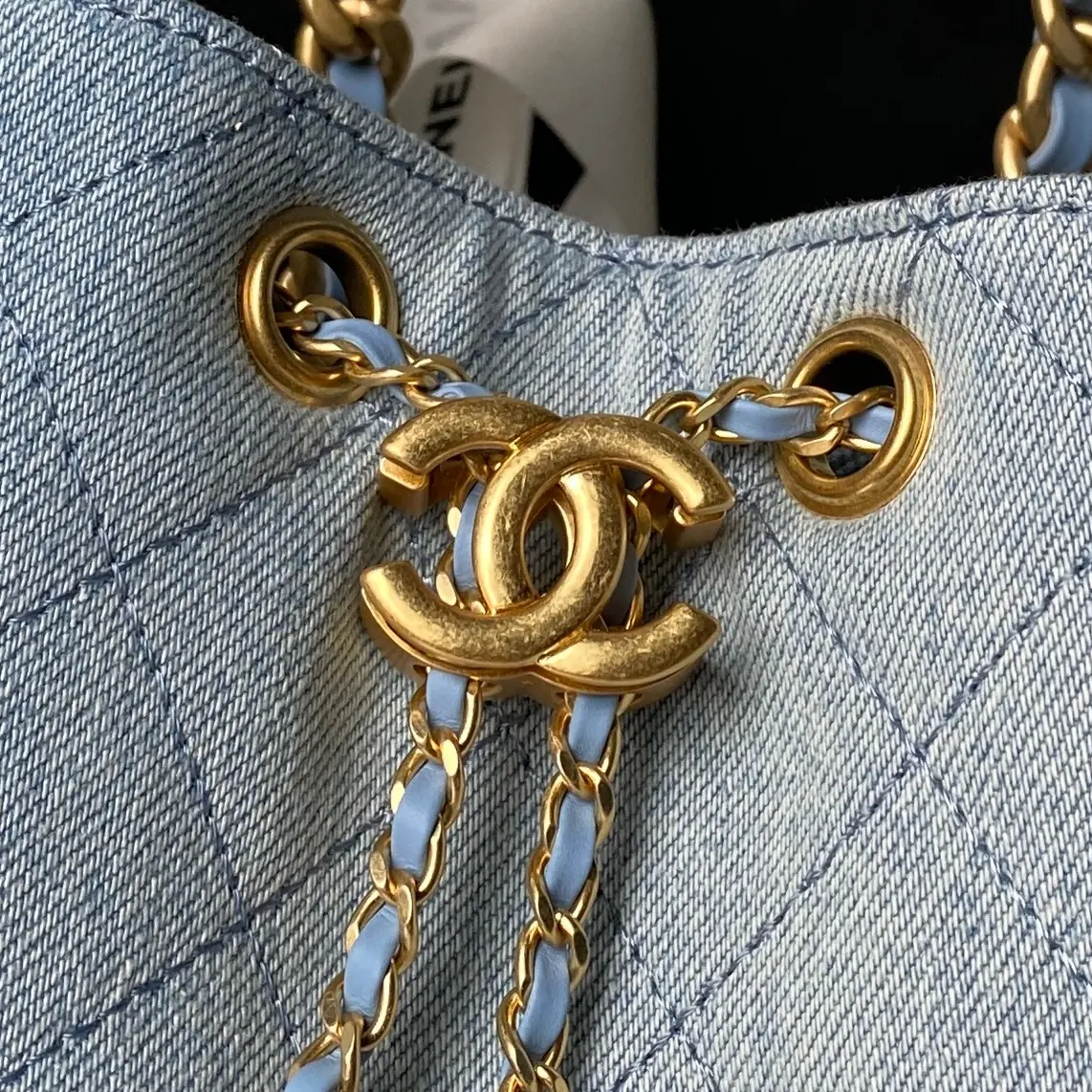 Chanel Style Black Denim Shoulder Bag Lookbook Reference image 3