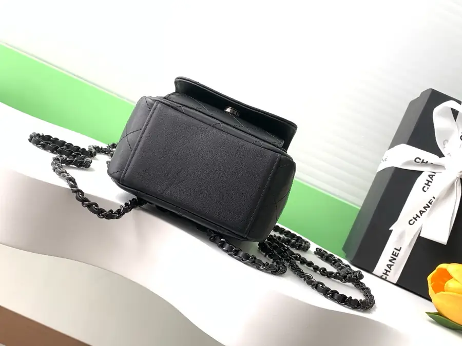 Chanel Style Black Leather Backpack Bags Backpack detail image 4 from source 764330
