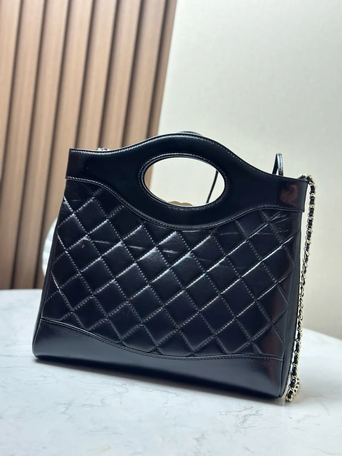 Chanel Style Black Leather Bag Lookbook Reference image 4