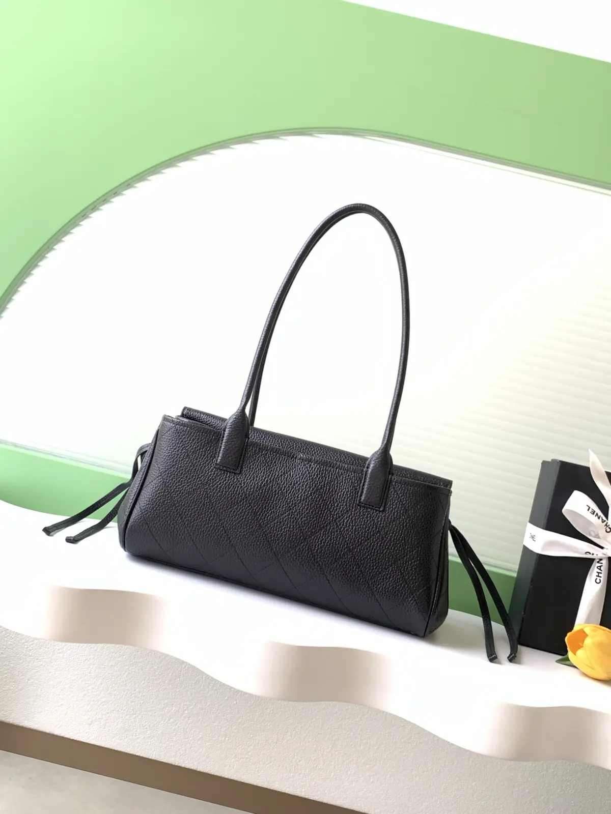 Chanel Style Black Leather Card Holder Lookbook Reference image 3