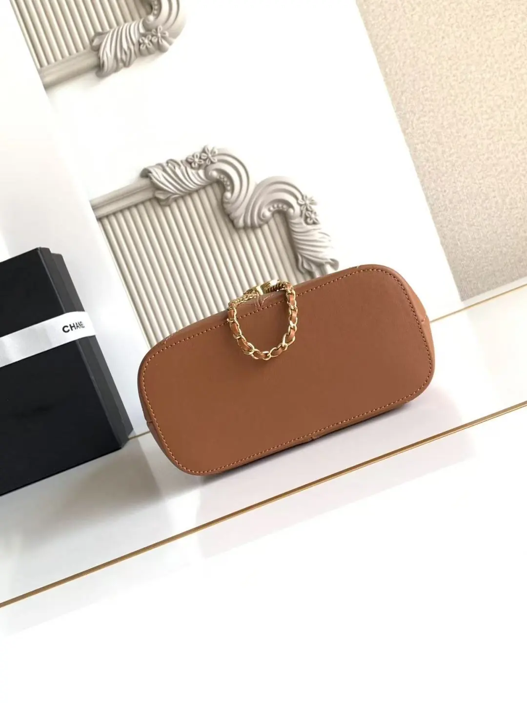 Chanel Style Black Leather Chain Bag Lookbook Reference image 5