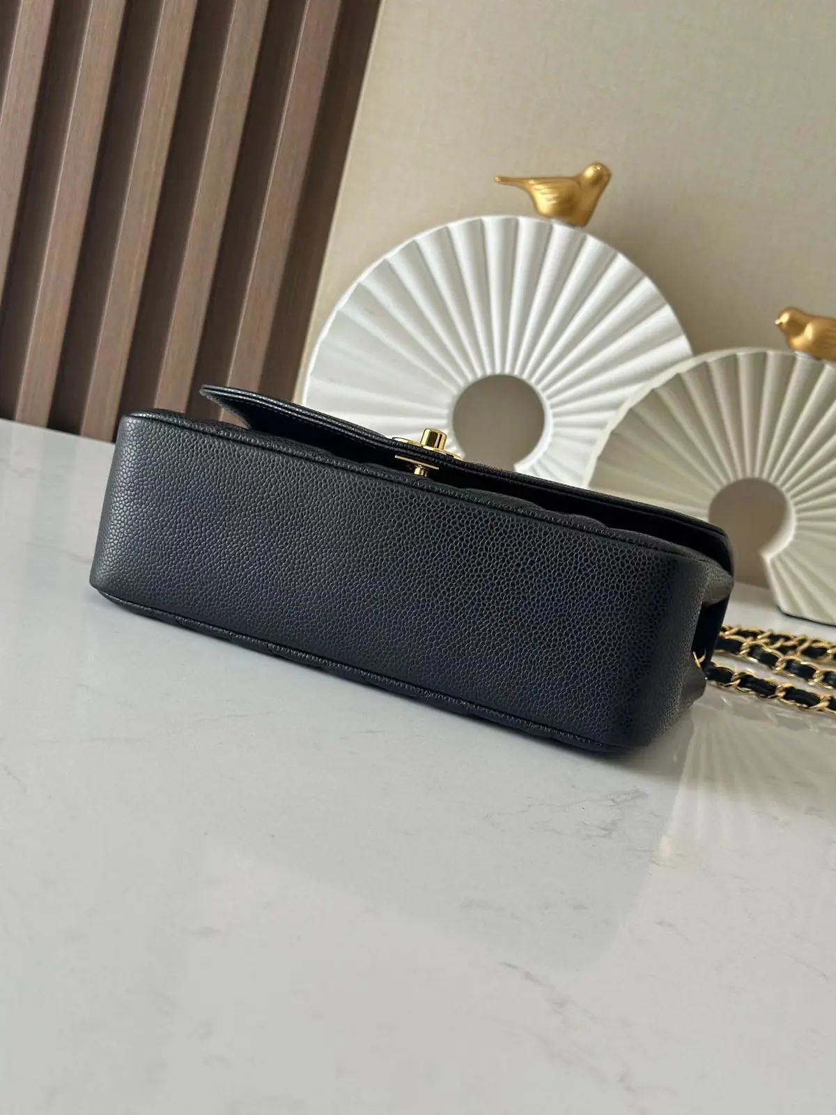 Chanel Style Black Leather Chain Bag Lookbook Reference image 2