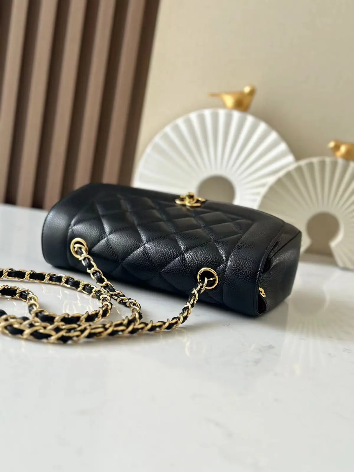 Chanel Style Black Leather Chain Bag Lookbook Reference image 3