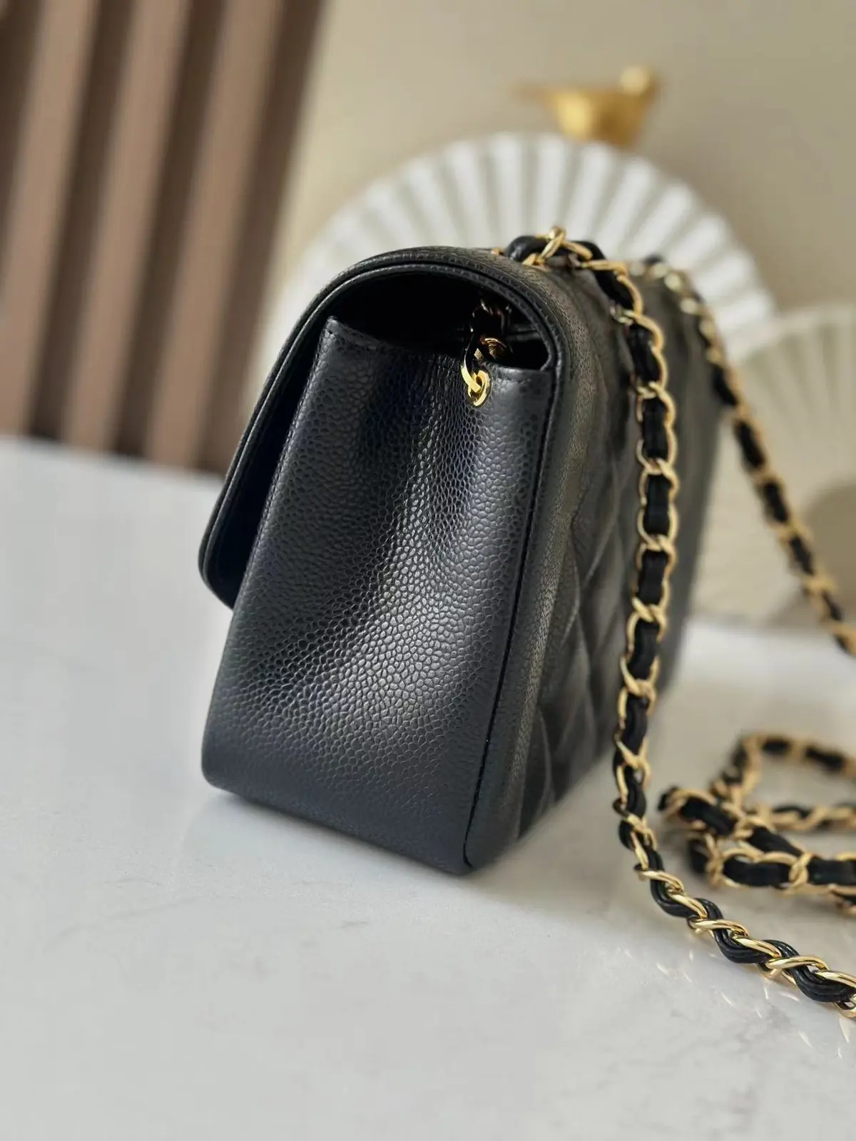 Chanel Style Black Leather Chain Bag Lookbook Reference image 4