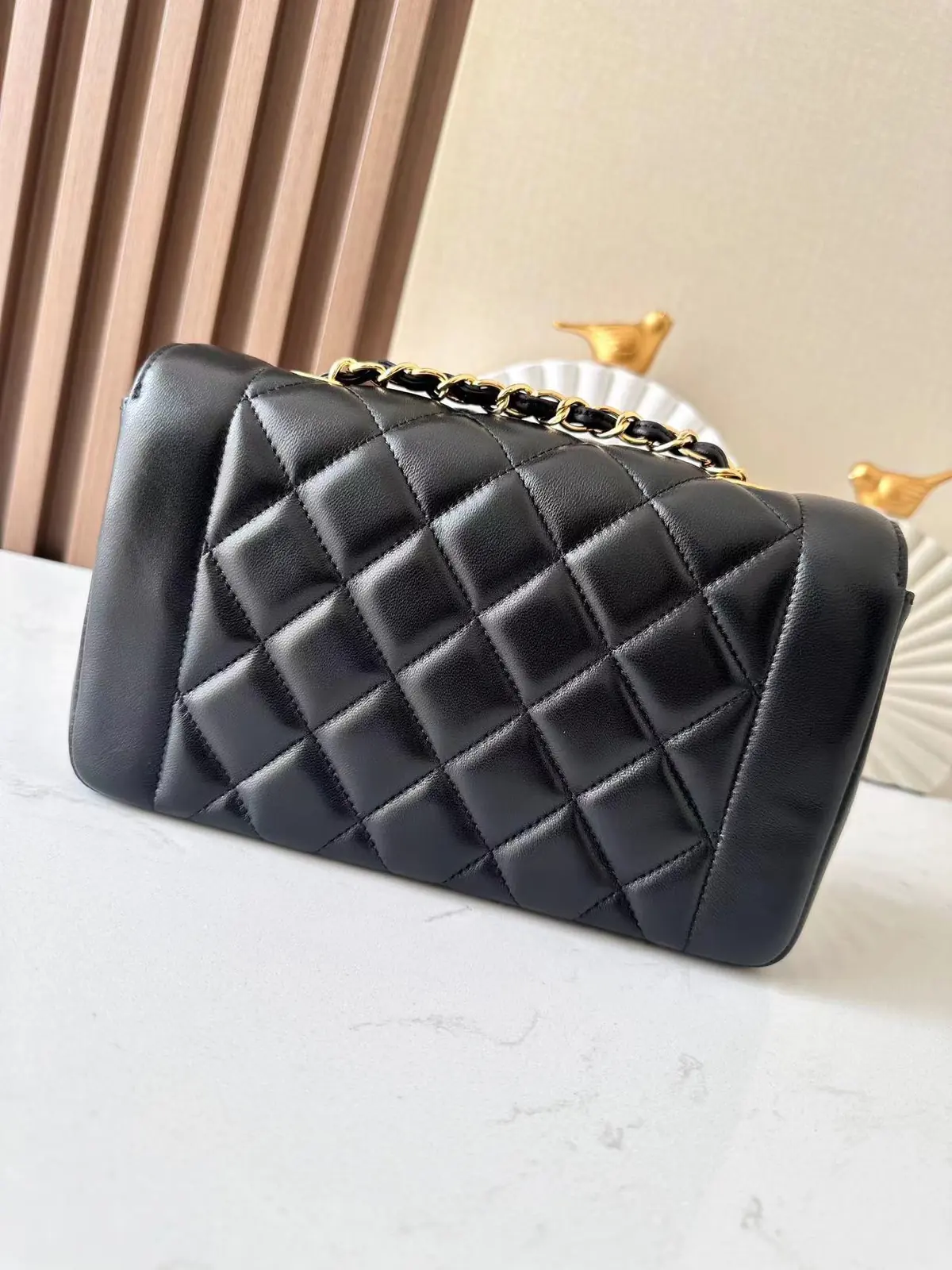 Chanel Style Black Leather Chain Bag Lookbook Reference image 2